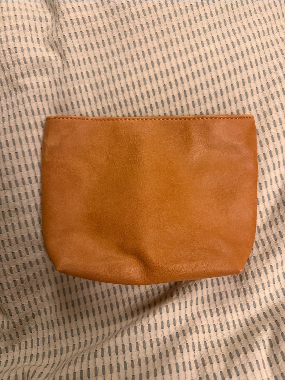 Minimal Faux Leather Clutch — Tan